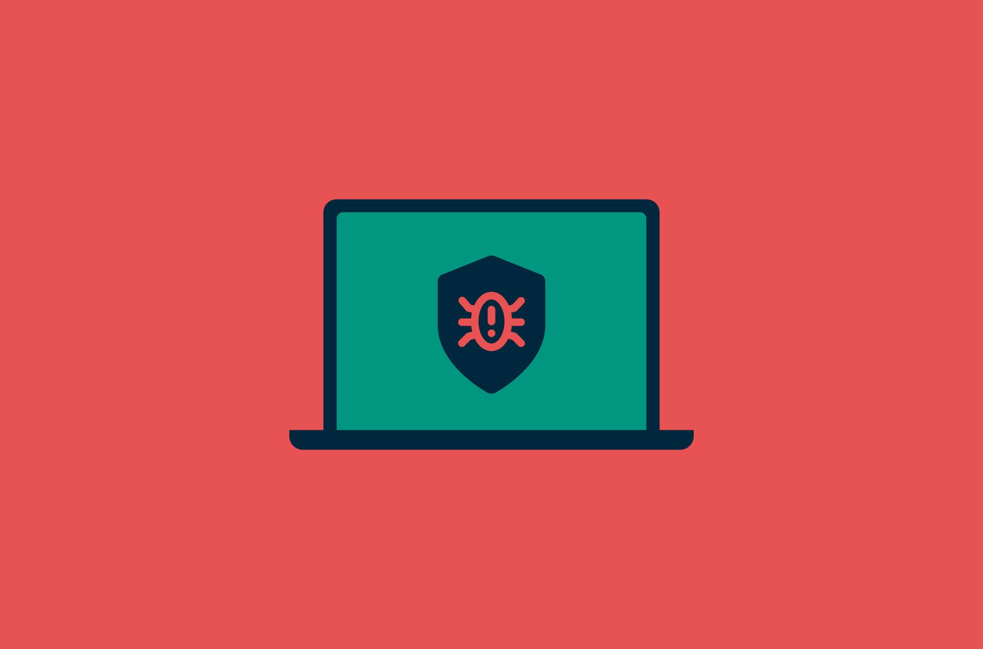 Bug icon displayed on laptop