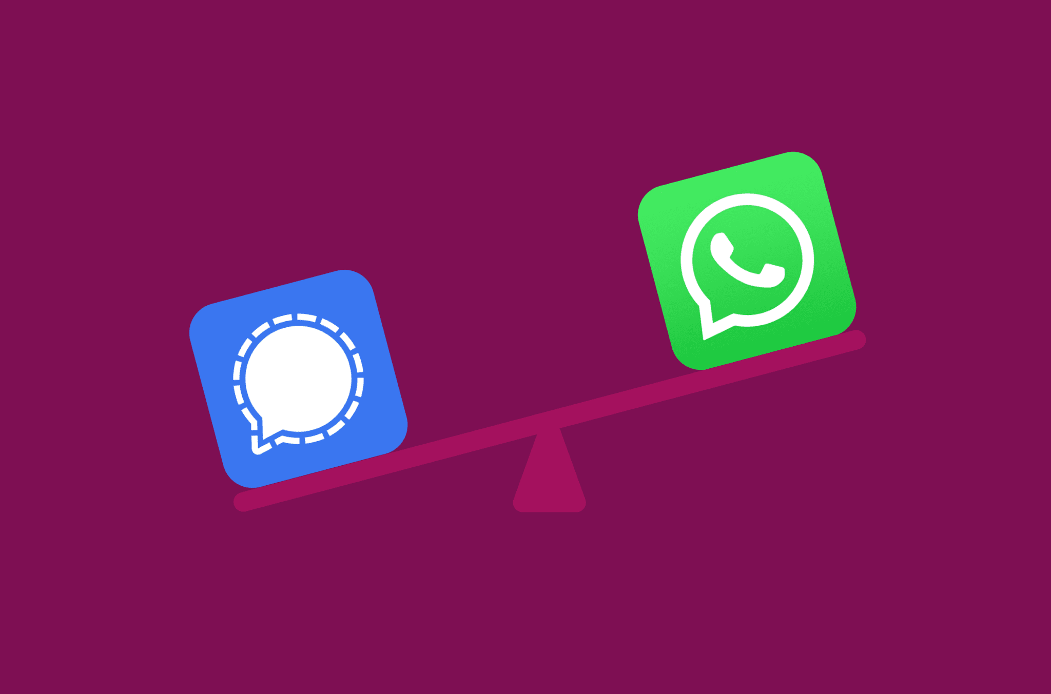 whatsapp vs signal balancing scale