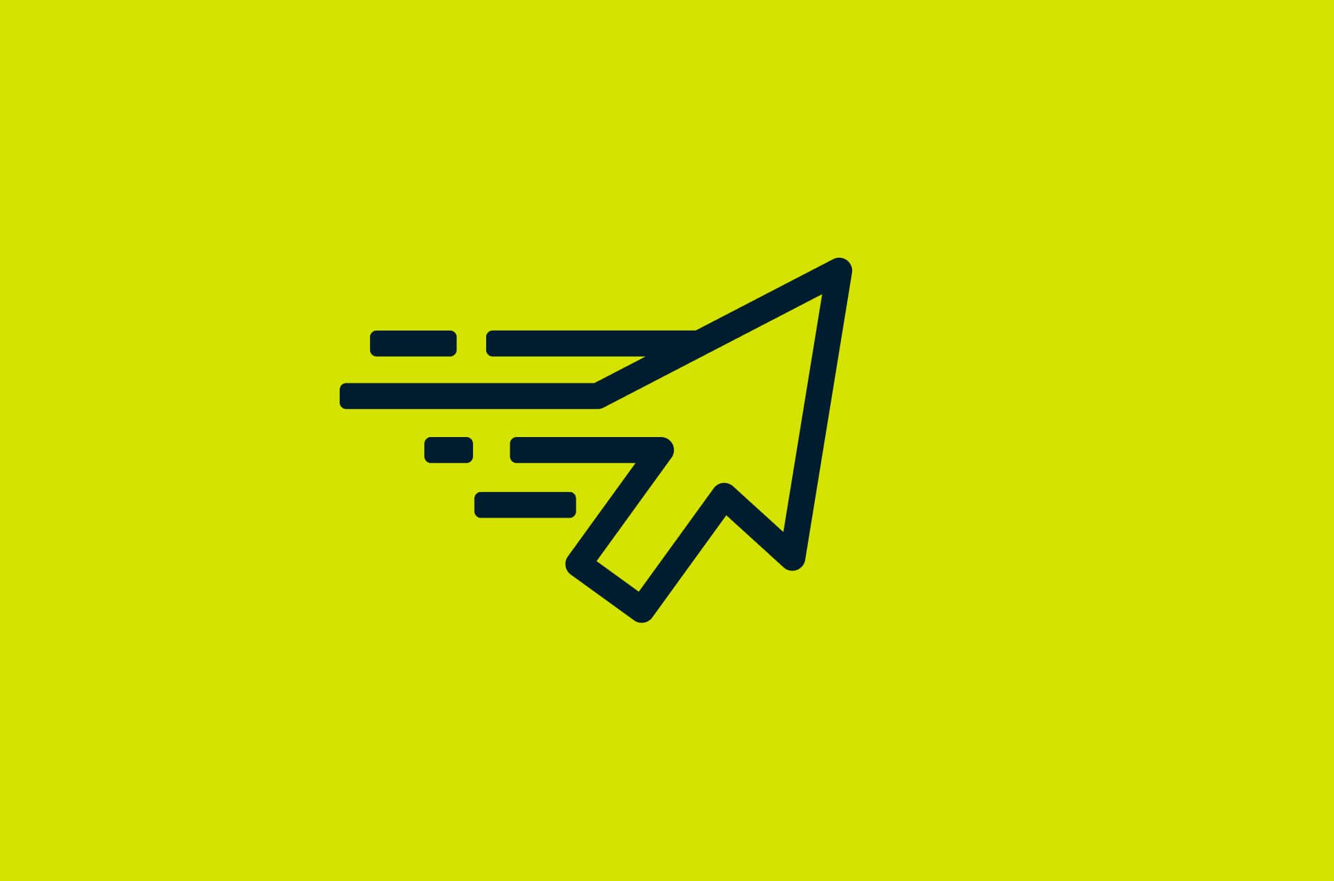 Cursor with speed lines.