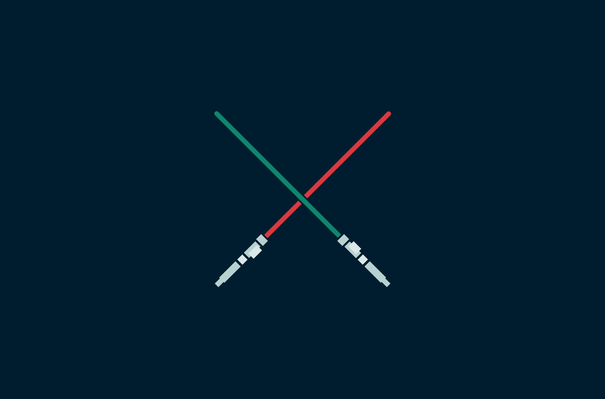 Zwei sich kreuzende Lichtschwerter aus Star Wars: Timeline aller Star Wars Filme und Serien