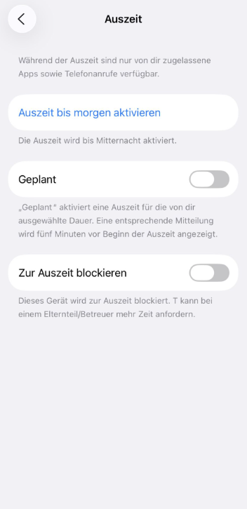 Scheduled Downtime setup screen with start and end times.