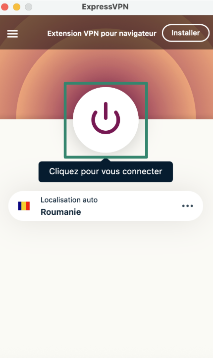 Connecting to ExpressVPN on macOS.
