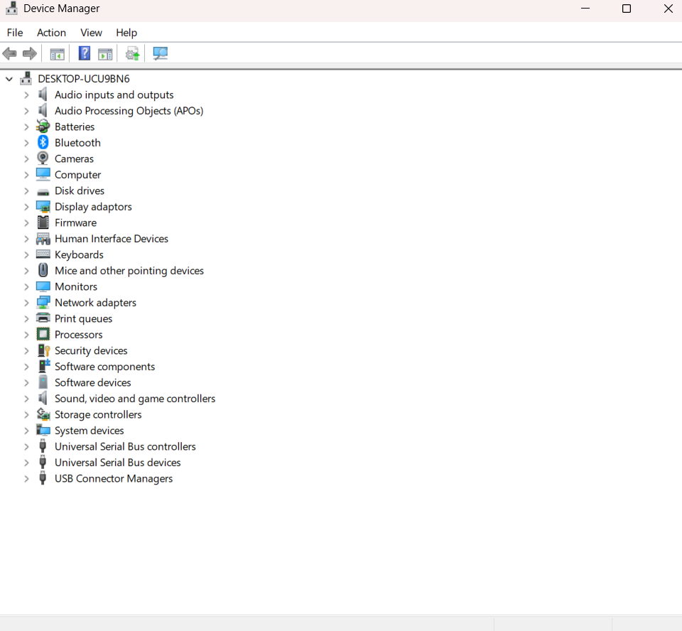 A screenshot of the Windows Device Manager utility.