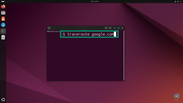 Type traceroute and the destination IP to begin the check.