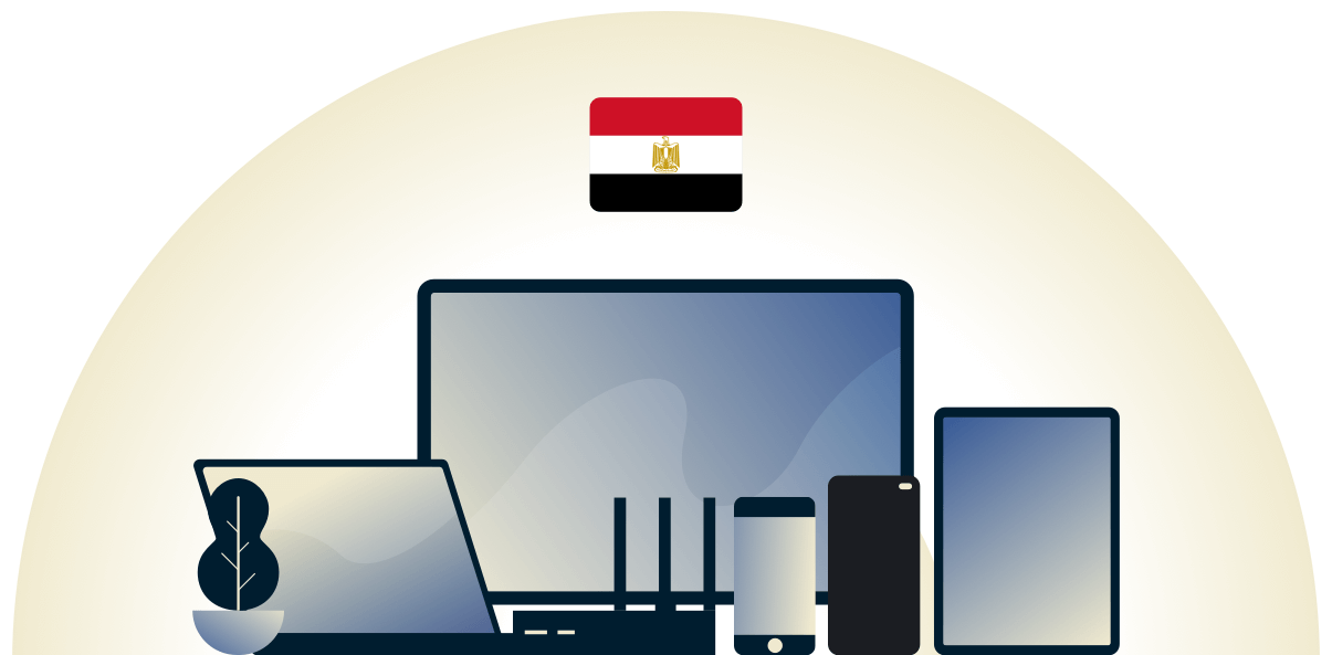 VPN suojaa eri laitteita Egyptissä.